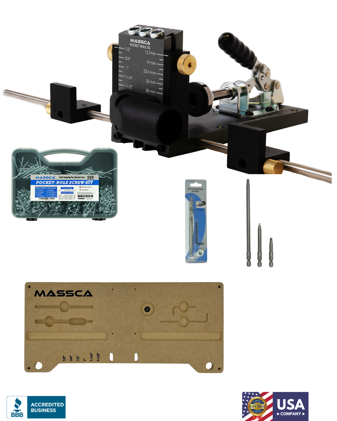 Massca Pocket Hole Jig Mounting System Bundle # 3 – Massca Products