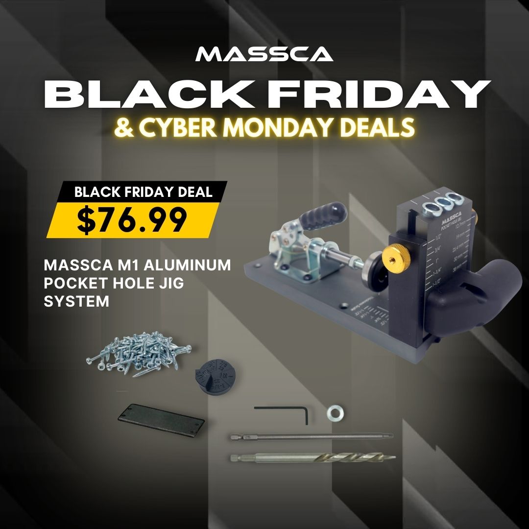 Massca M1 Aluminum Pocket Hole Jig System  (Upgraded Triple Pilot Hole )