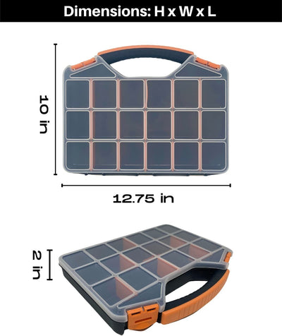 Hardware Organizer box with dividers - 18 Compartments.