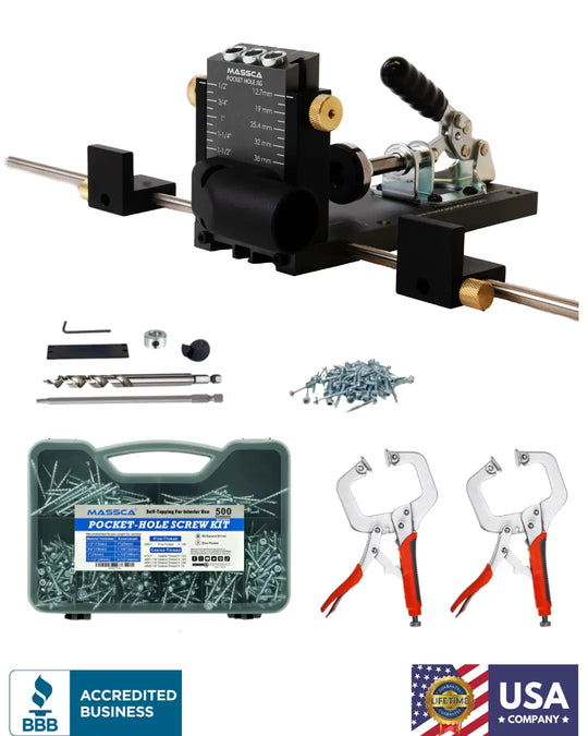 Massca M2 PRO Aluminum Pocket Hole Jig System | Bundle 