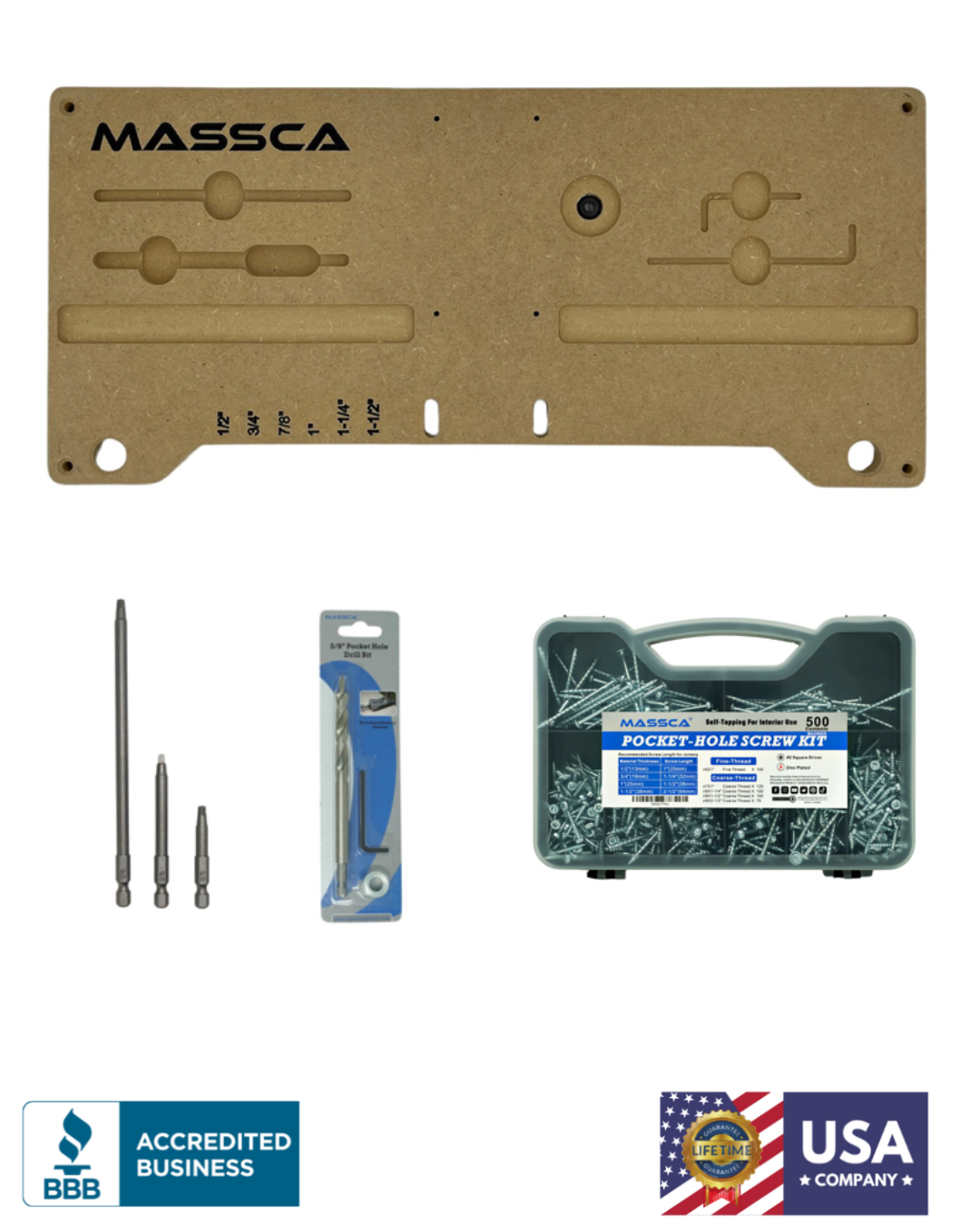 Massca Pocket Hole Jig Mounting System Bundle # 2