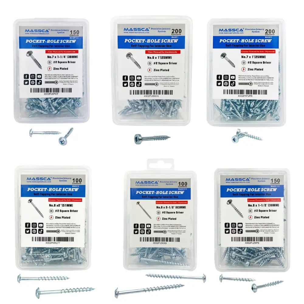 Massca Pack of 1050 Pocket Hole  Screws - Massca Products