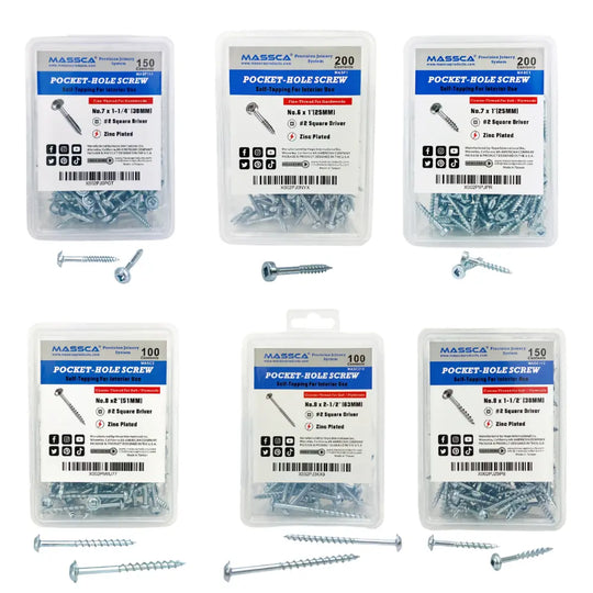 Massca Pack of 1050 Pocket Hole  Screws - Massca Products