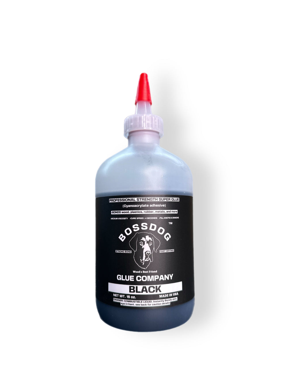 Professional Strength BLACK (MEDIUM) Super Glue BOSSDOG Glue Company