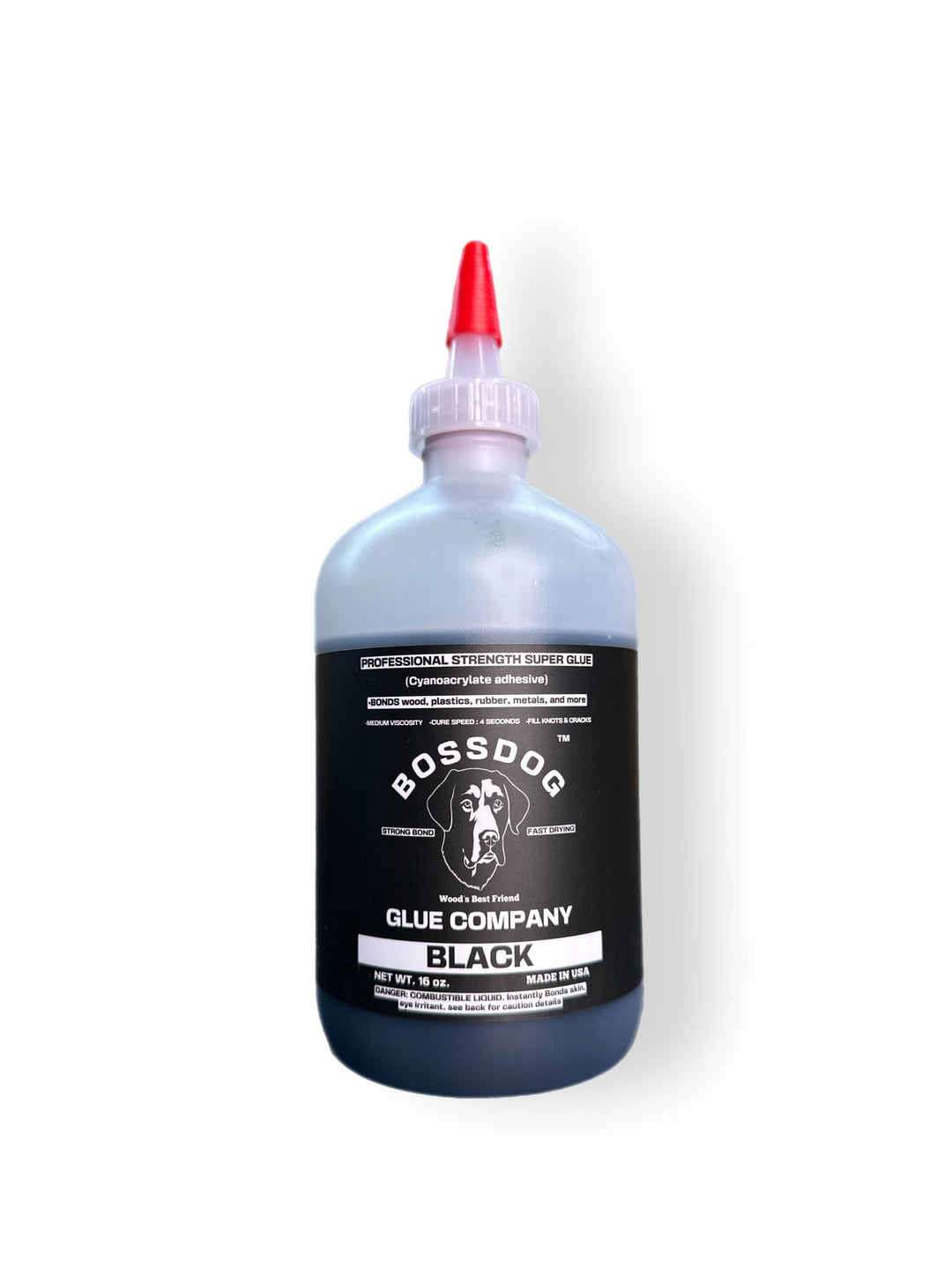Professional Strength BLACK (MEDIUM) Super Glue BOSSDOG Glue Company