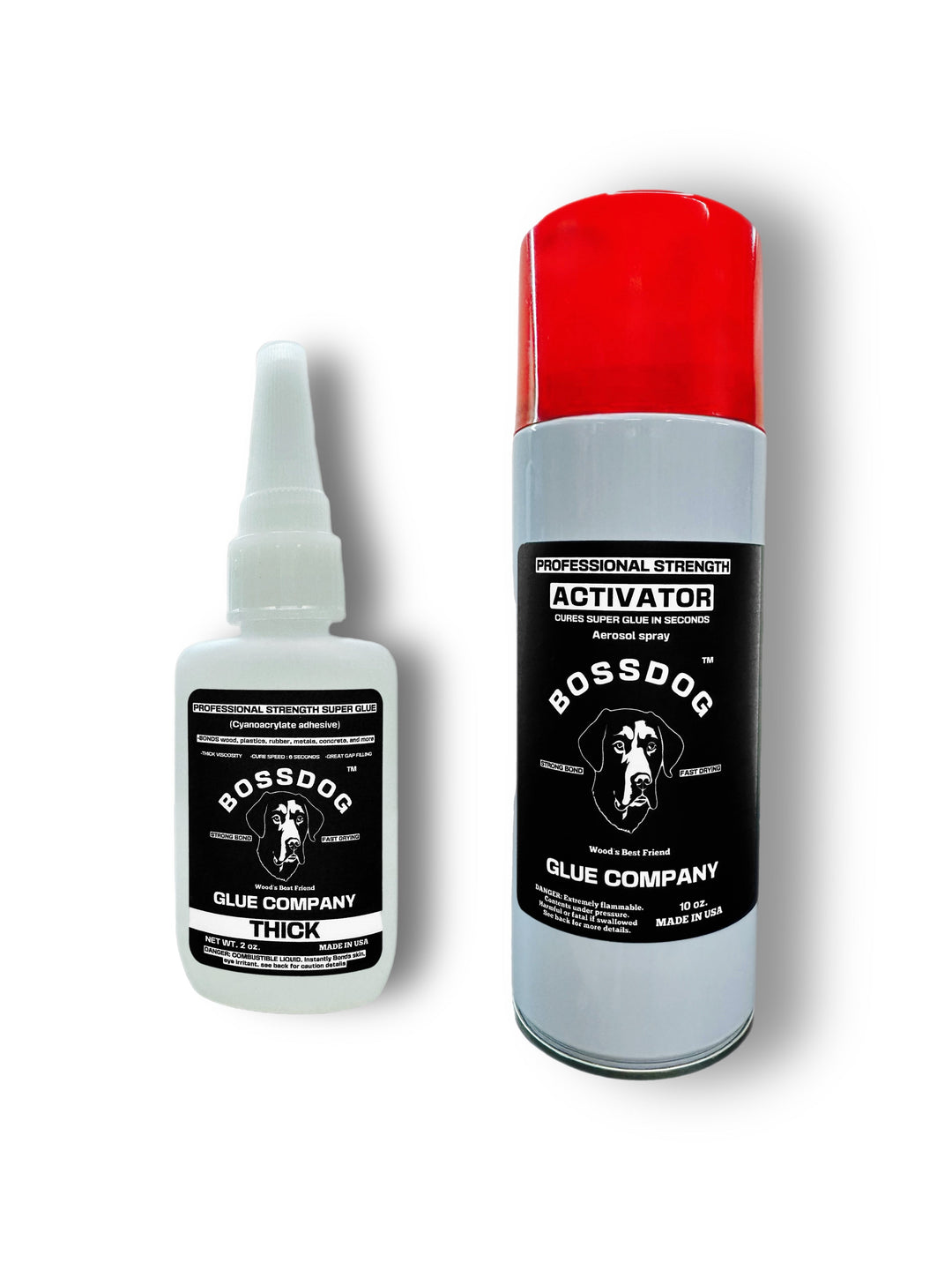 Super Glue + ACTIVATOR Bundle - 2 fl oz + 10 fl oz BOSSDOG Glue Company