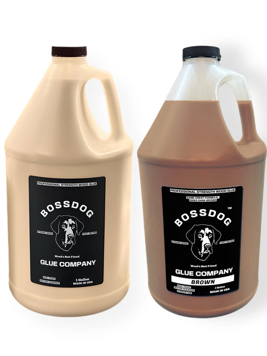 Wood Glue Double Dog Deal Multi-Pack - BROWN and TAN - 1 Gallon BOSSDOG Glue Company