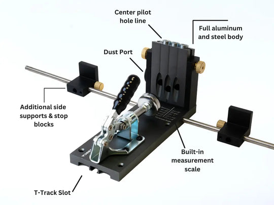 Massca M2 PRO Aluminum Pocket Hole Jig System  (Upgraded Triple Pilot Hole ) Massca products