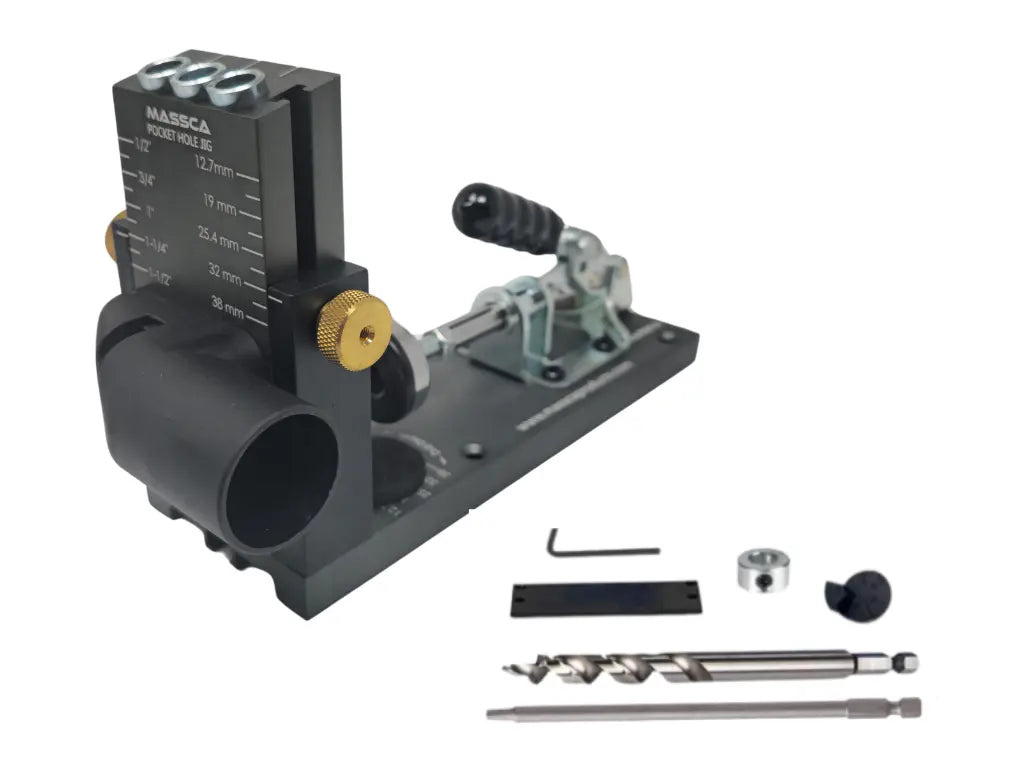 Massca M1 Aluminum Pocket Hole Jig System  (Upgraded Triple Pilot Hole ) Massca products
