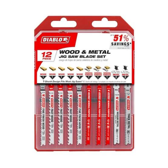 Diablo T-Shank Jig Saw Blade Set (12-Piece)