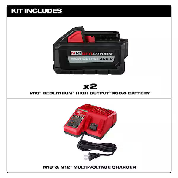 M18 18-Volt Lithium-Ion High Output Starter Kit with Two 6.0 Ah Battery and Charger MSRP $350 +Tax