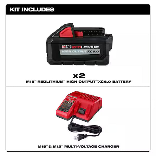 M18 18-Volt Lithium-Ion High Output Starter Kit with Two 6.0 Ah Battery and Charger MSRP $350 +Tax