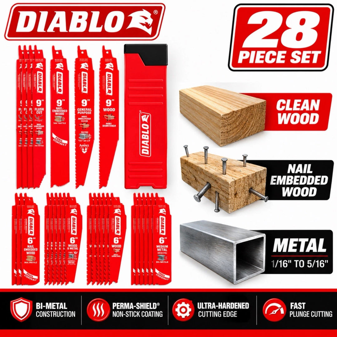 Diablo Bi-Metal Reciprocating Saw Blade Set (28-Piece)
