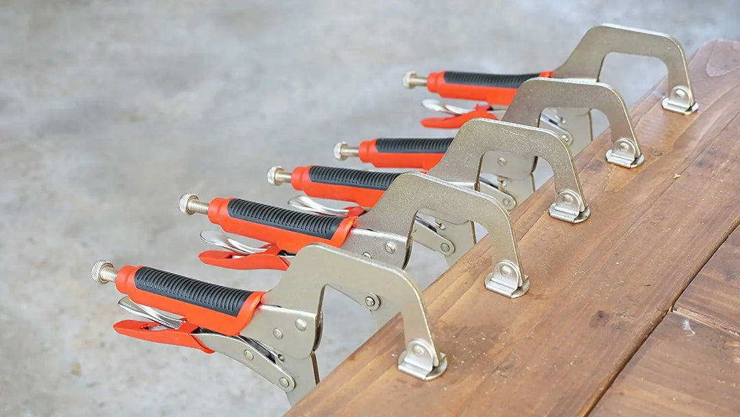 Massca Locking Face Clamp | Heavy Duty C-Clamps with Swivel Pads | Made from Strong High-Grade Carbon Steel for Home &amp; Workshop Use | 11 Inch