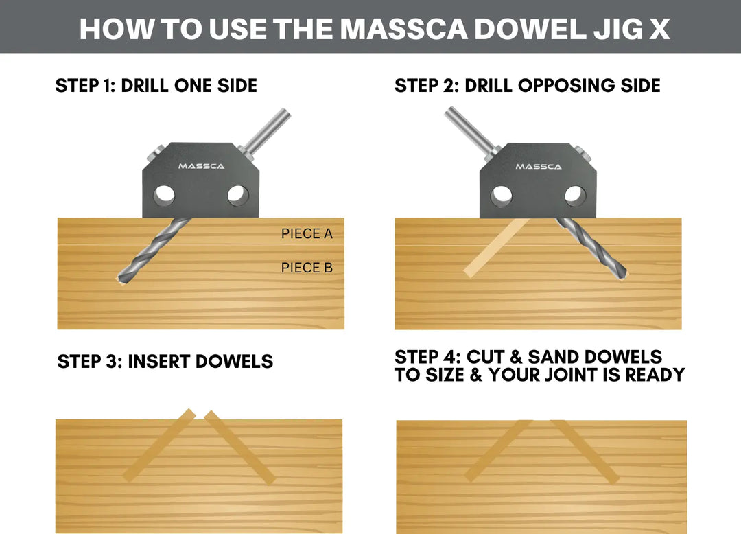 Massca Dowel Jig X For Angled Dowel Joints Massca Products